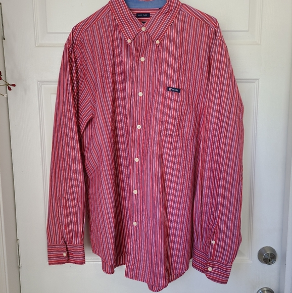 Chaps Men's Long Sleeve Dress Shirt, Size: XL Color: Red - Picture 3 of 14